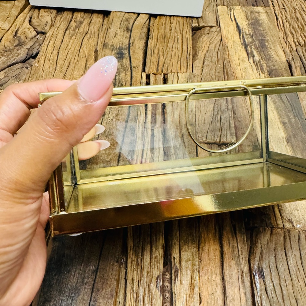 Elegant Gold Glass Display Box